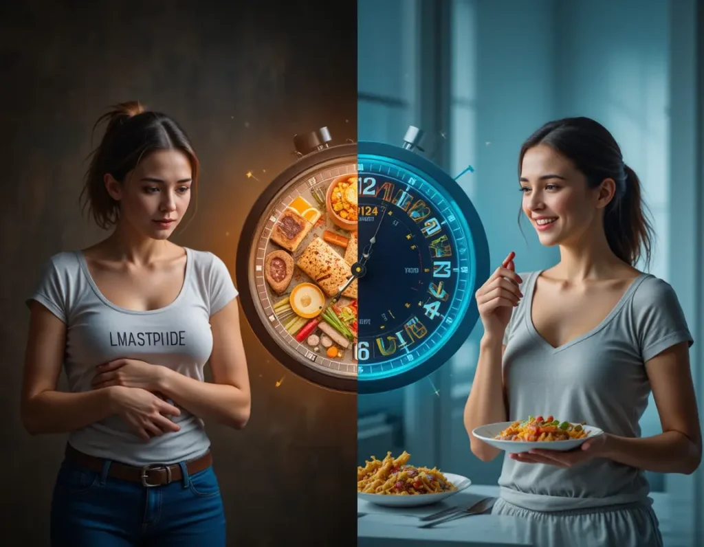 Lado izquierdo: sin crononutrición. Lado derecho: con crononutrición.